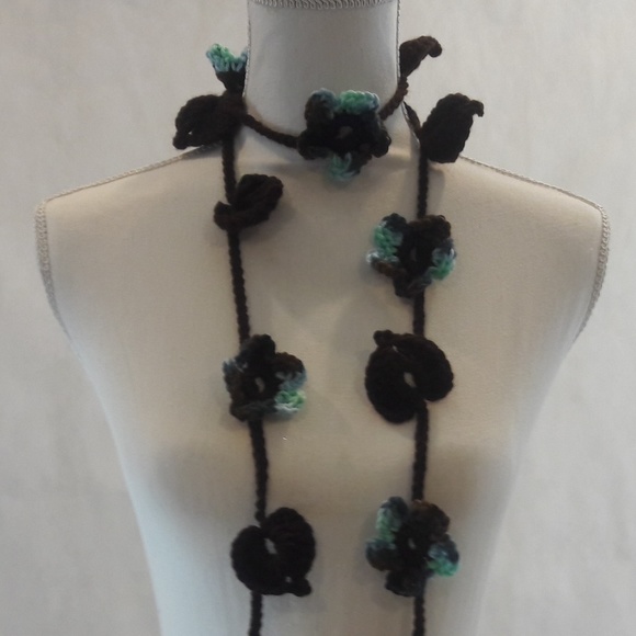 🌸Lariat, Necklace, Hand Crafted, Long, Crochet - Picture 1 of 4